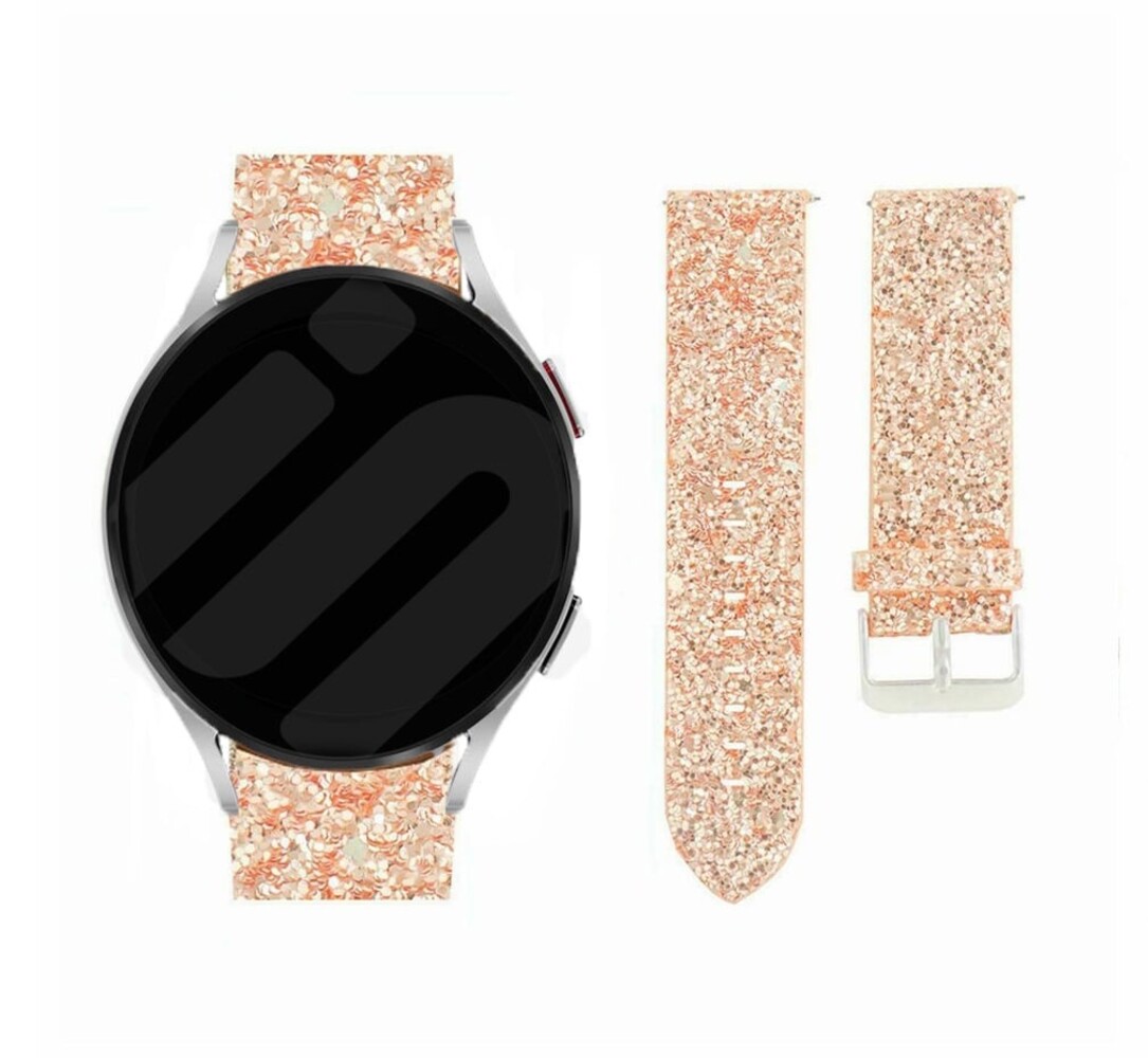 Strap-it Strap-it Samsung Galaxy Watch 7 - 44mm Leather Strap with Glitters (Rose Gold) Strap-it Strap-it Samsung Galaxy Watch 7 - 44mm Leather Strap with Glitters (Rose Gold)
