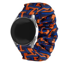 Strap-it Samsung Galaxy Watch 7 - 44mm Scrunchie Strap (Black/Orange/Blue) Strap-it Samsung Galaxy Watch 7 - 44mm Scrunchie Strap (Black/Orange/Blue)