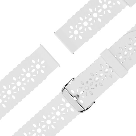Bandz Bandz Samsung Galaxy Watch 7 - 44mm Silicone Strap with Cutouts (White)