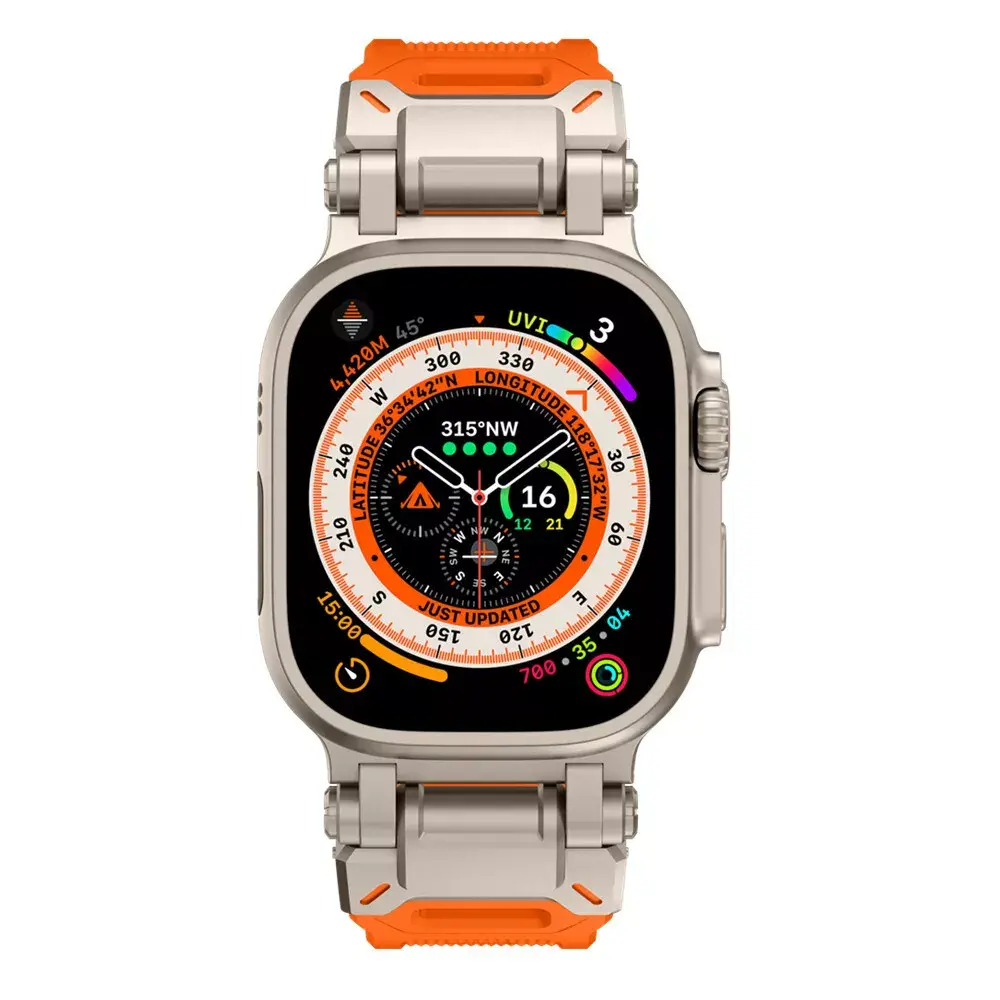 Strap-it Strap-it Apple Watch 'Explorer' TPU Strap (Orange with Titanium) Strap-it Strap-it Apple Watch 'Explorer' TPU Strap (Orange with Titanium)