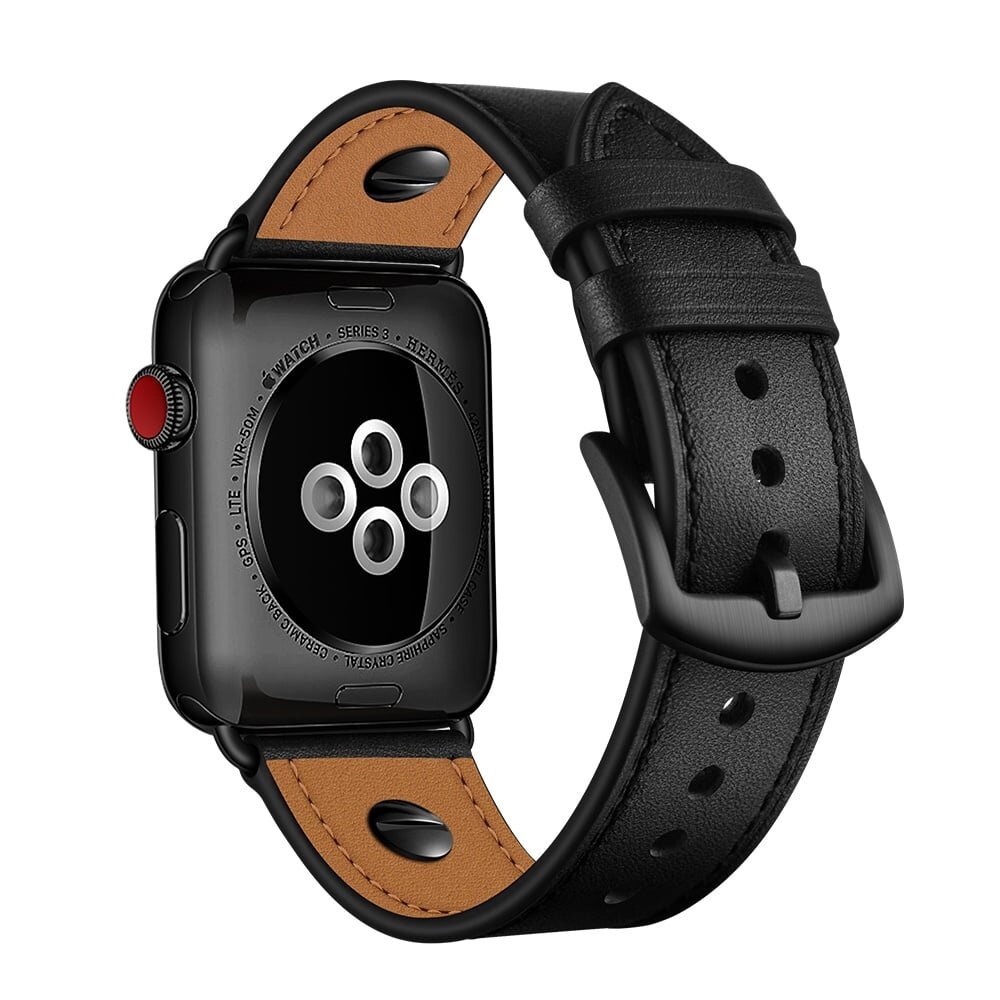 Strap-it Strap-it Apple Watch Leather Strap with Screw (Black) Strap-it Strap-it Apple Watch Leather Strap with Screw (Black)