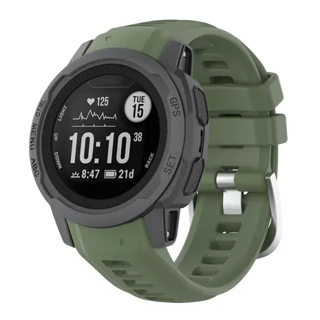 Strap-it Strap-it Garmin Instinct 2s Silicone Strap (Dark Green)