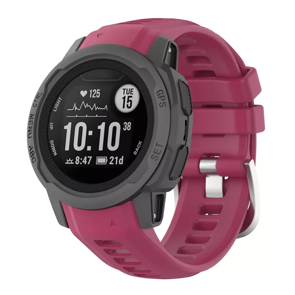 Strap-it Strap-it Garmin Instinct 2s Silicone Strap (Wine Red)