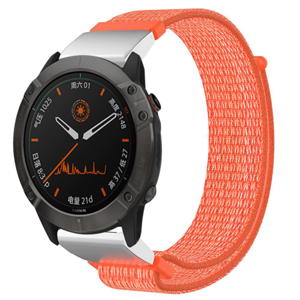 Garmin Quatix 5 6 7 Nylon Strap Orange