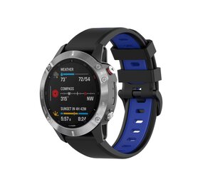 Strap-it Garmin Quatix 3 / 6x / 7x Solar Buckled Sport Strap (Black/Blue) Strap-it Garmin Quatix 3 / 6x / 7x Solar Buckled Sport Strap (Black/Blue)