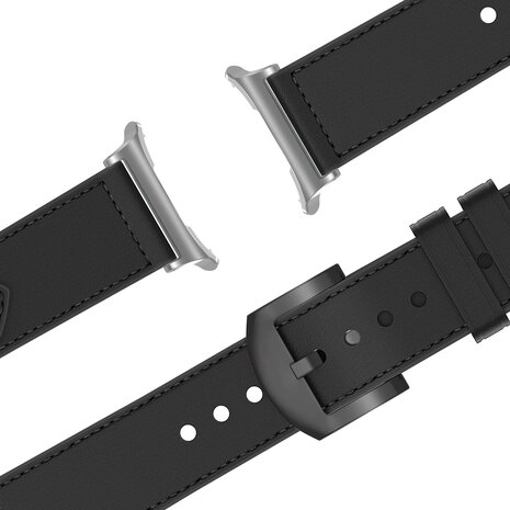 Bandz Bandz Samsung Galaxy Watch Ultra Leather Hybrid Strap with Buckle (Black) Bandz Bandz Samsung Galaxy Watch Ultra Leather Hybrid Strap with Buckle (Black)
