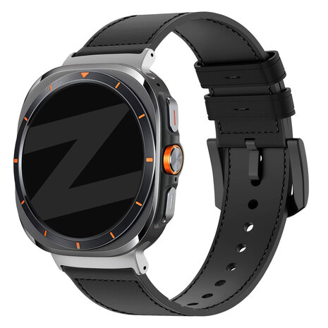 Bandz Bandz Samsung Galaxy Watch Ultra Leather Hybrid Strap with Buckle (Black) Bandz Bandz Samsung Galaxy Watch Ultra Leather Hybrid Strap with Buckle (Black)
