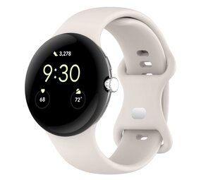 Strap-it Google Pixel Watch 1/2 Classic Silicone Strap (Sand White)