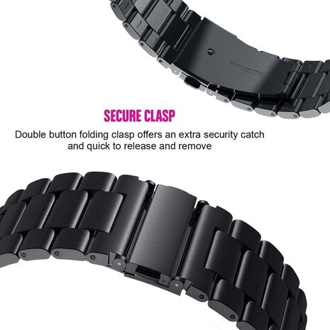 Strap-it Strap-it Watch Strap 22mm Stainless Steel - Quick Release (Black) Strap-it Strap-it Watch Strap 22mm Stainless Steel - Quick Release (Black)
