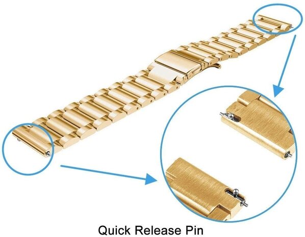 Strap-it Strap-it Watch Strap 20mm Stainless Steel - Quick Release (Gold) Strap-it Strap-it Watch Strap 20mm Stainless Steel - Quick Release (Gold)
