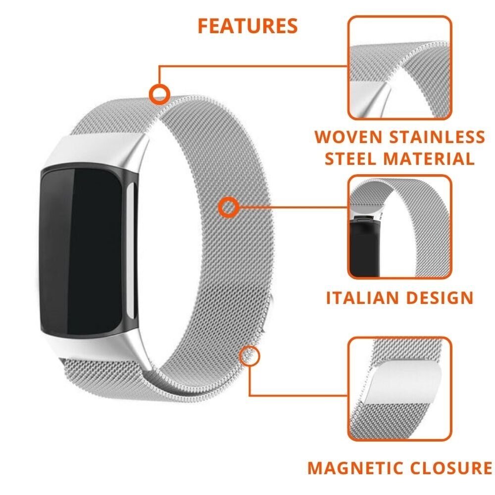 Strap-it Strap-it Fitbit Charge 6 Milanese Strap (Silver) Strap-it Strap-it Fitbit Charge 6 Milanese Strap (Silver)