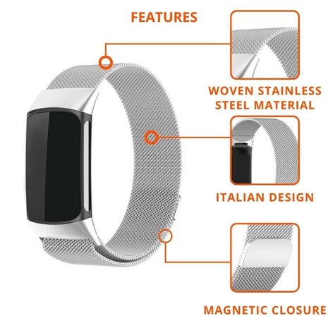 Strap-it Strap-it Fitbit Charge 6 Milanese Strap (Silver) Strap-it Strap-it Fitbit Charge 6 Milanese Strap (Silver)