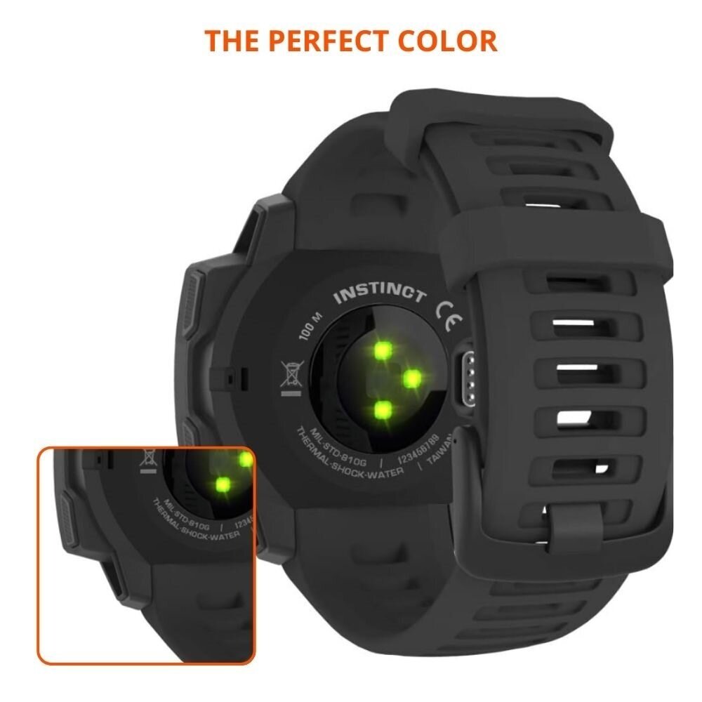 Strap-it Strap-it Garmin Instinct 1/2 Silicone Strap (Black)