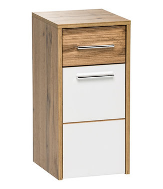 Badkamerkast Ibis 30 x 33 x 63cm - eiken met hoogglans wit