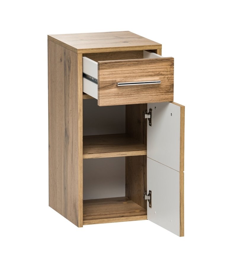 Badkamerkast Ibis 30 x 33 x 63cm - eiken met hoogglans wit