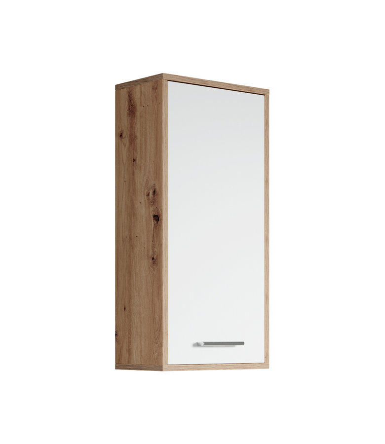 Pelmel teller Geavanceerd Badkamerkast Aura hangend 37 x 24 x 77 cm - eiken met wit - Badplaats