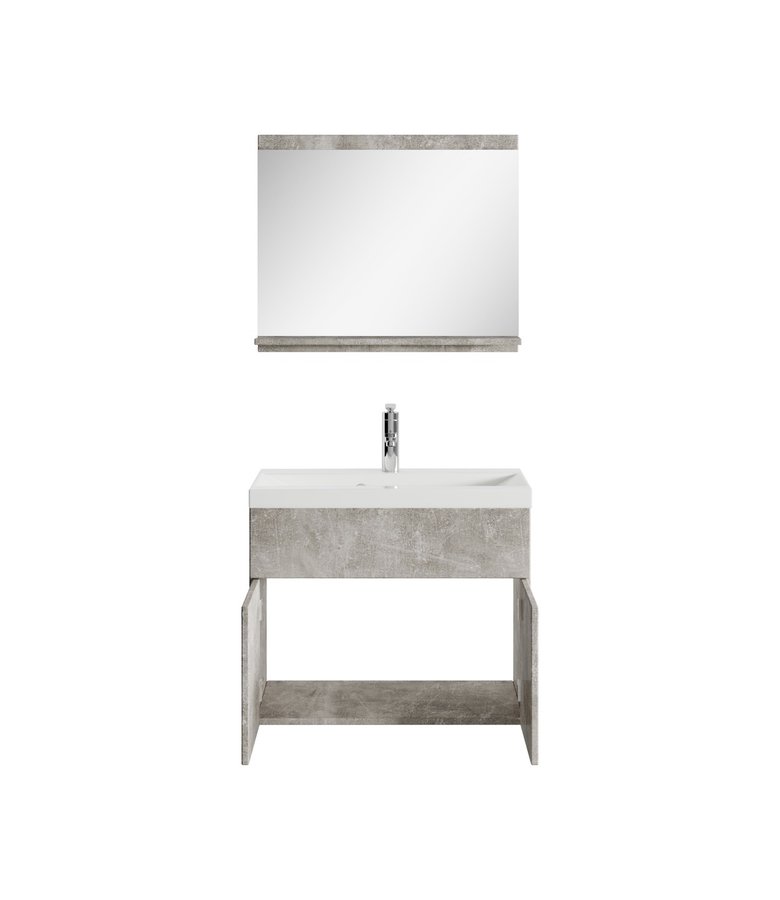 Badkamermeubel Montreal 02 60cm met spiegel - beton grijs