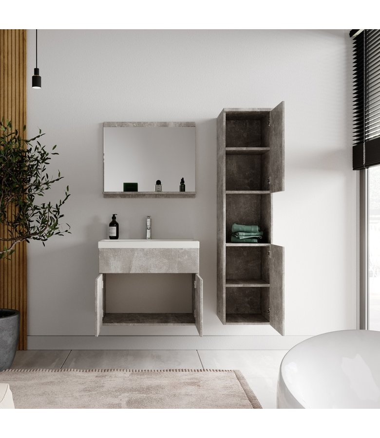 Badkamermeubel Montreal 60cm complete set - beton grijs