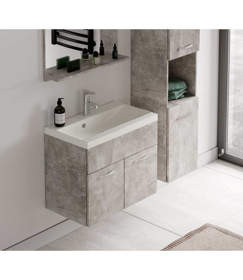 Badkamermeubel Montreal 60cm complete set - beton grijs