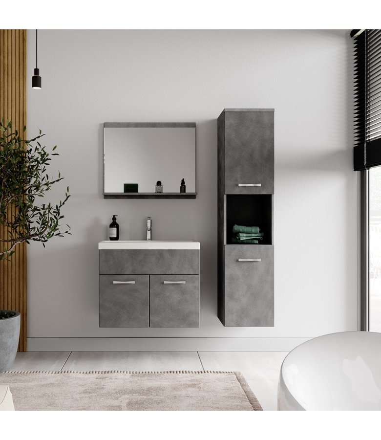 Badkamermeubel Montreal 60cm complete set - donker grijs