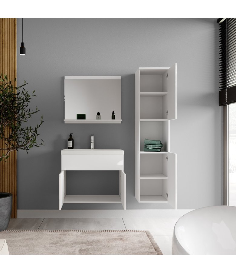 Badkamermeubel Montreal 60cm complete set - hoogglans wit