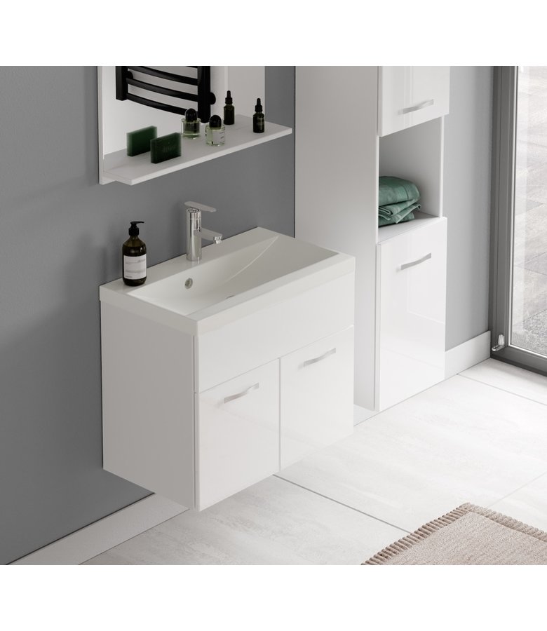 Badkamermeubel Montreal 60cm complete set - hoogglans wit