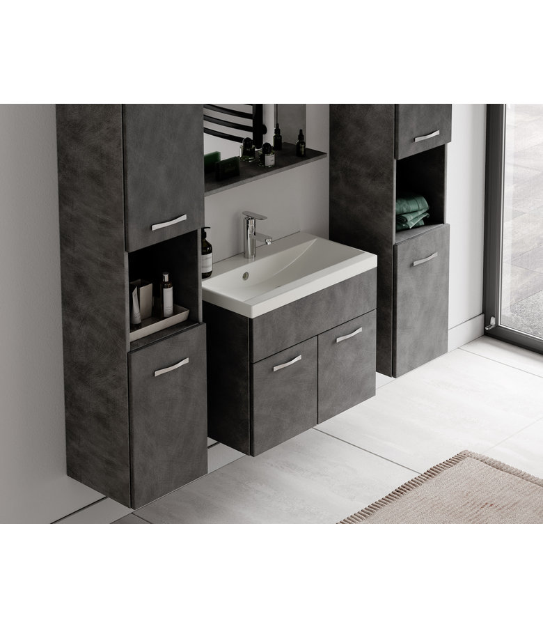 Badkamermeubel Montreal XL 60cm complete set - donker grijs