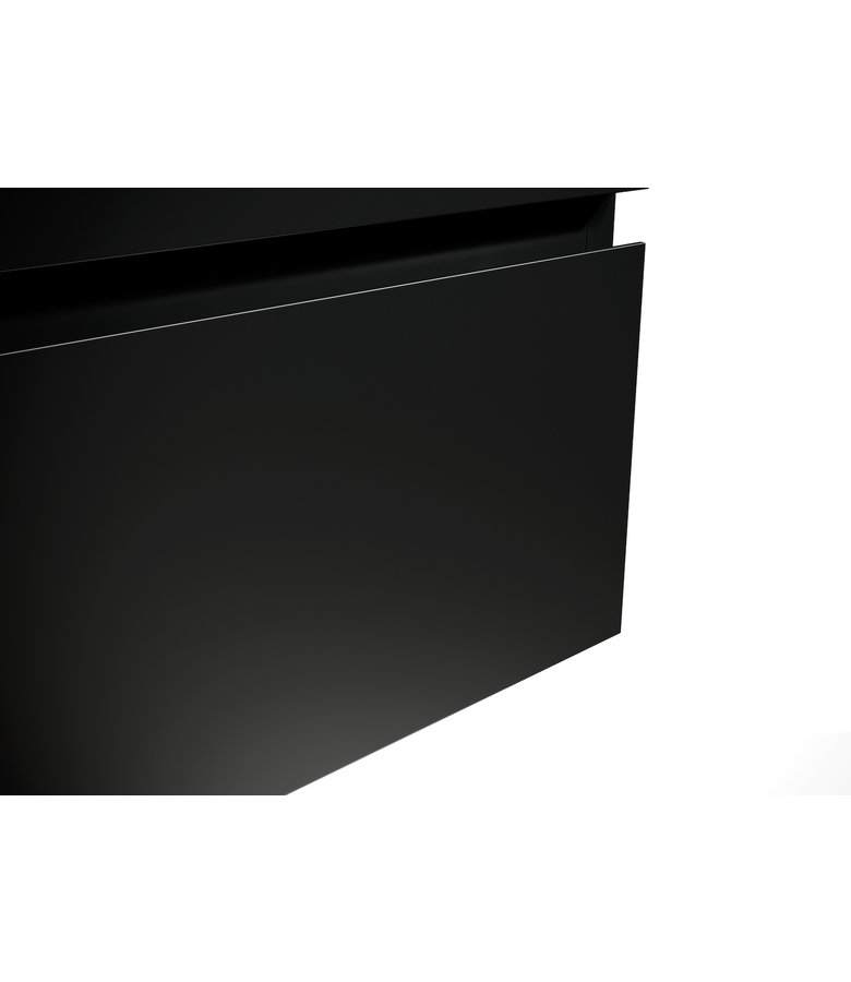 Badkamermeubel Angela 100cm - zwarte wastafel - mat zwart