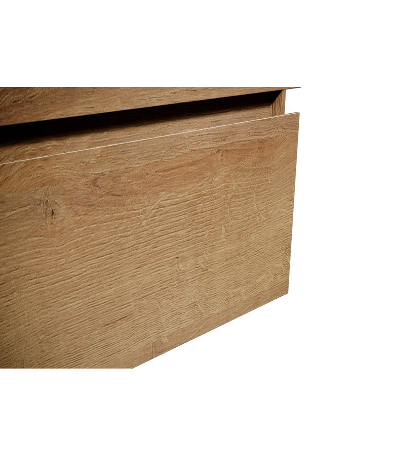 Badkamermeubel Angela 120cm - zwarte wastafel - eiken