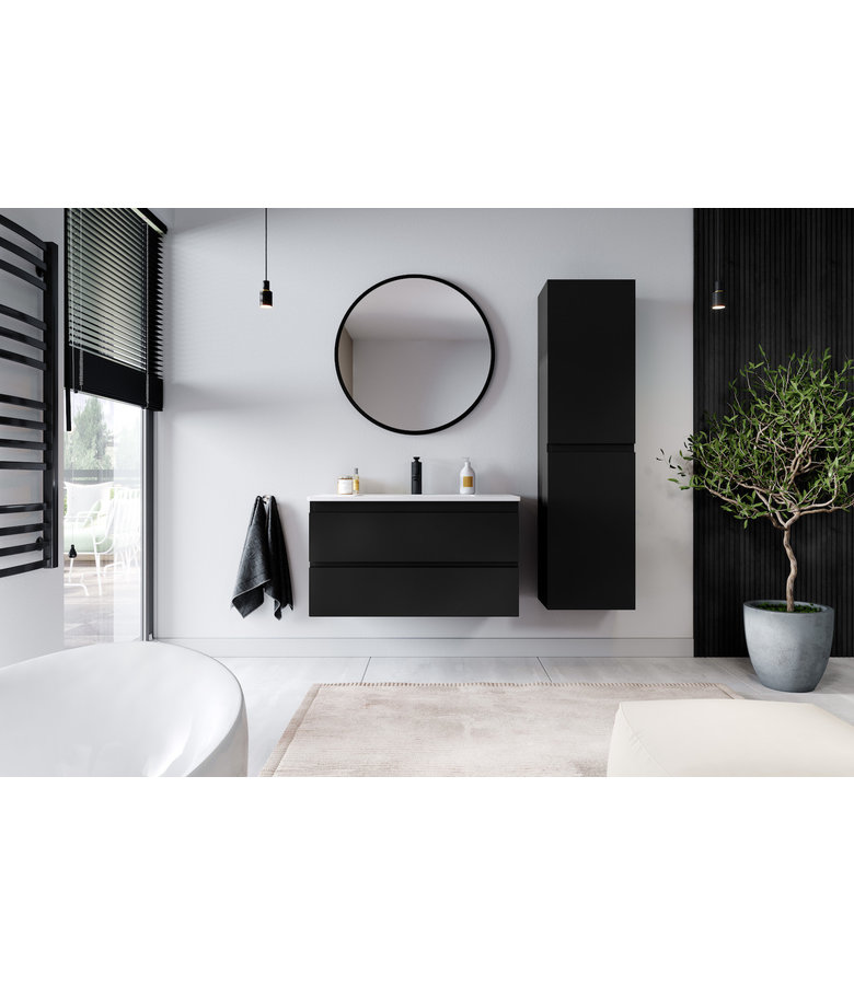 Badkamermeubel Angela 80cm - mat zwart
