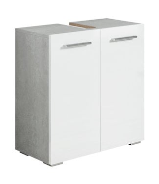 Wastafelkast Jupiter 60 x 30 x 60 cm - grijs met wit