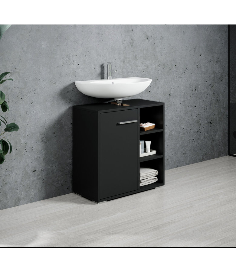 Wastafelkast Neptunus 60 x 28 x 60 cm - mat zwart