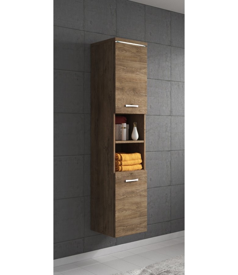 Badkamerkast Paso 35 x 35 x 160 cm - bruin eiken