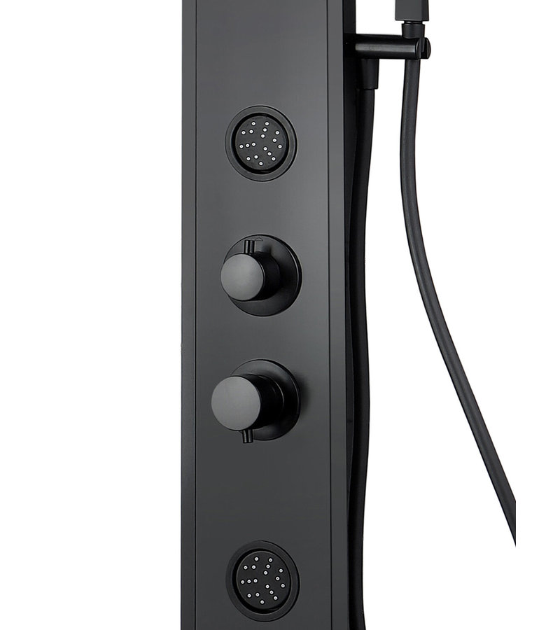 Douchepaneel Mumbai met mengkraan - Zwart aluminium
