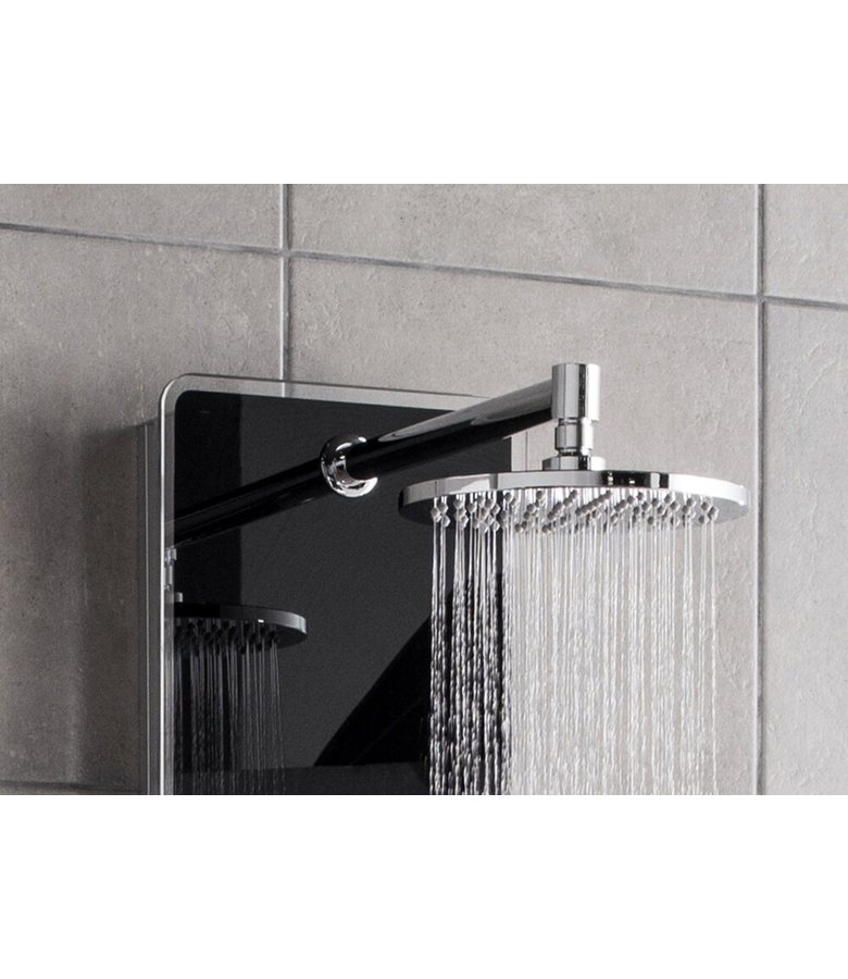Douchepaneel Nevada met thermostaatkraan - Zwart glas