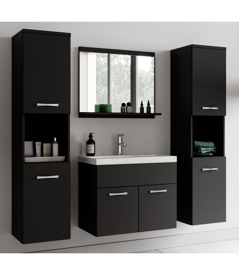 Badkamermeubel Montreal XL 60cm complete set - mat zwart