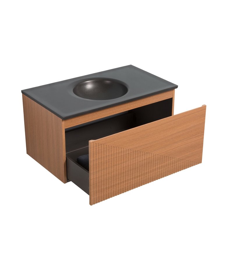 Badkamermeubel Simon 90cm - hout-look - zonder kraangat