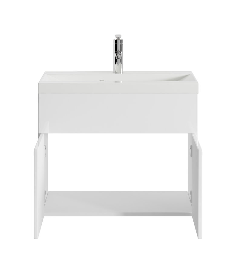 Badkamermeubel Montreal 01 60cm met wastafel - hoogglans wit