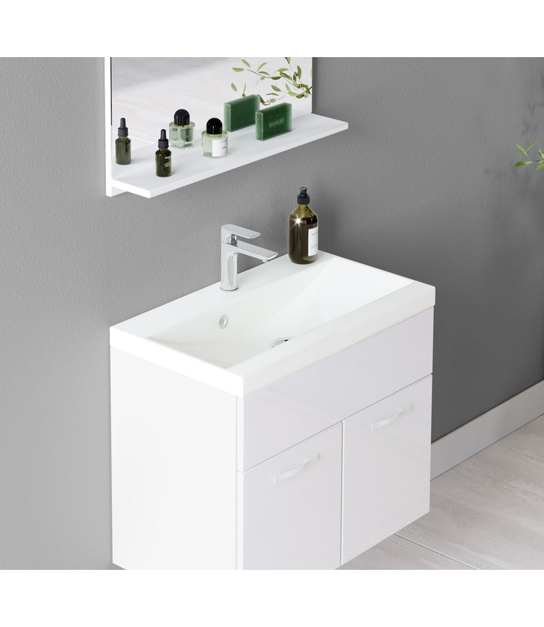 Badkamermeubel Montreal 01 60cm met wastafel - hoogglans wit