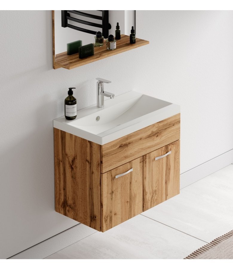 Badkamermeubel Montreal 01 60cm met wastafel - eiken