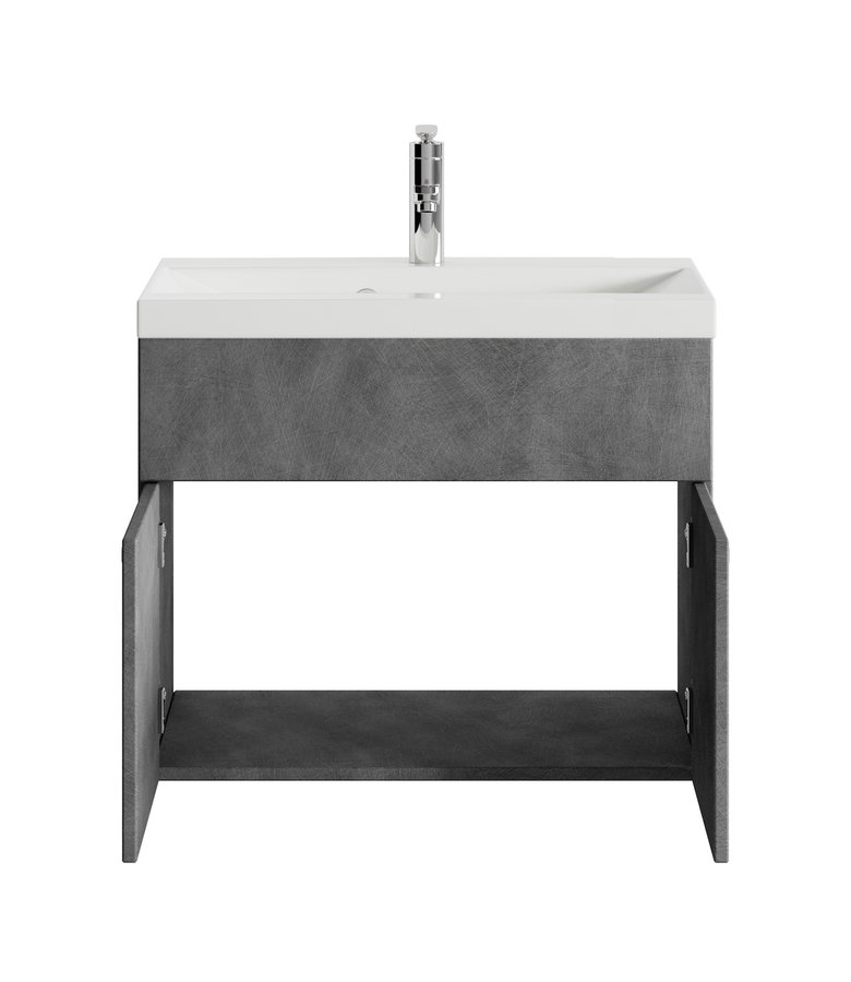 Badkamermeubel Montreal 01 60cm met wastafel - donker grijs