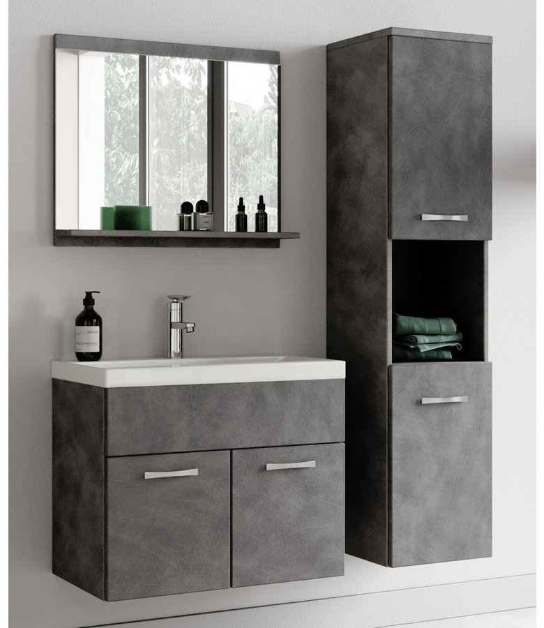 Badkamermeubel Montreal 01 60cm met wastafel - donker grijs