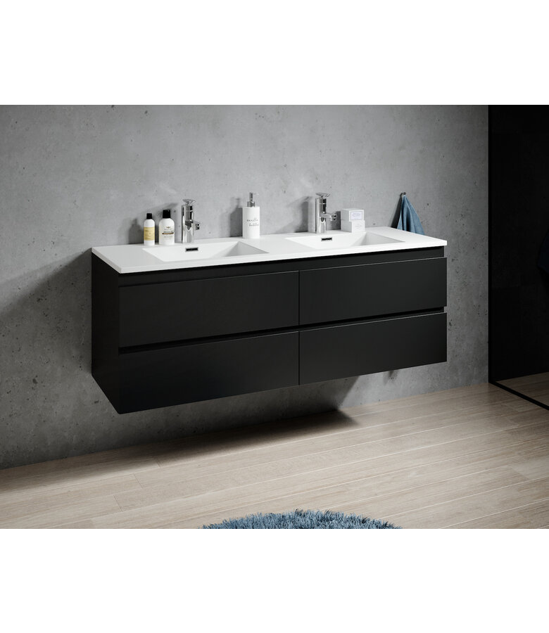 Badkamermeubel Angela 160cm - mat zwart