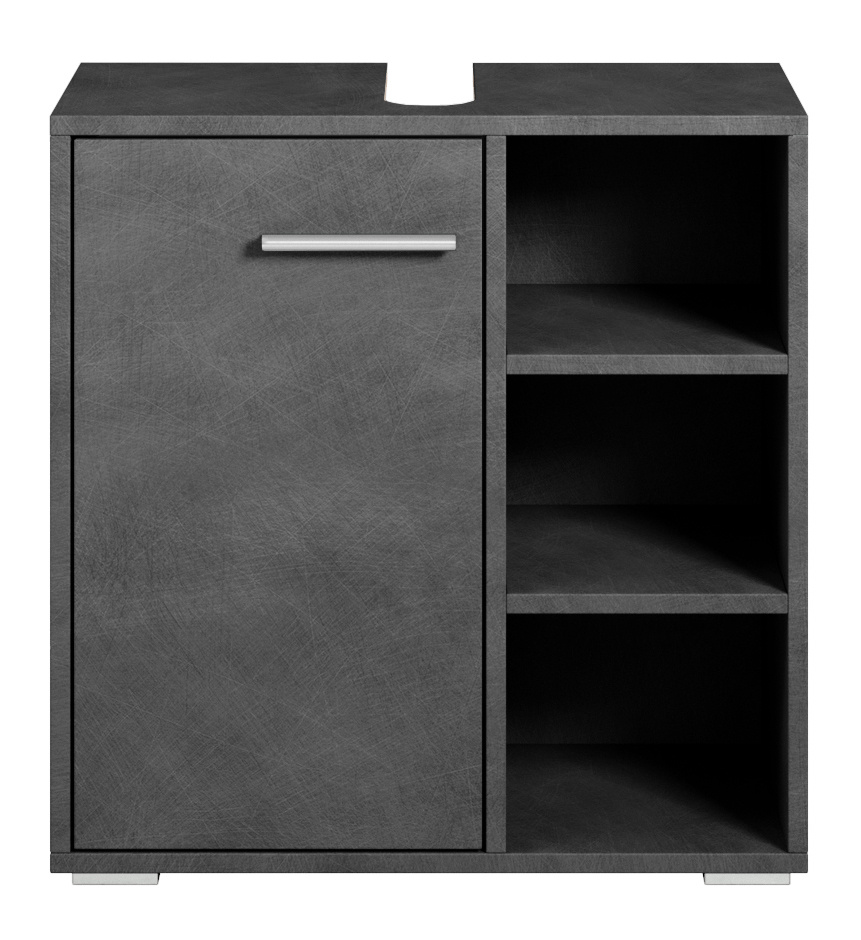Badplaats Badkamermeubel Montreal 60cm Complete Set - Mat Zwart - Zwarte Wastafel