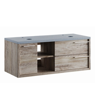Wastafelkast Vermont 120 x 50 x 50 cm - hout look met grijs