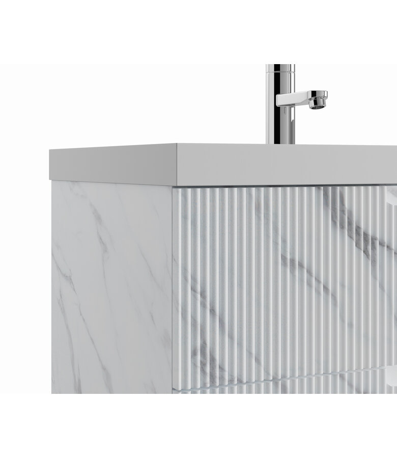 Badkamermeubel Thermis 80cm - wit marmer