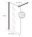 Douchewand Florida 50 x 200 cm - zwart - inloopdouche 8mm