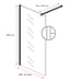 Douchewand Florida 60 x 200 cm - zwart - inloopdouche 8mm