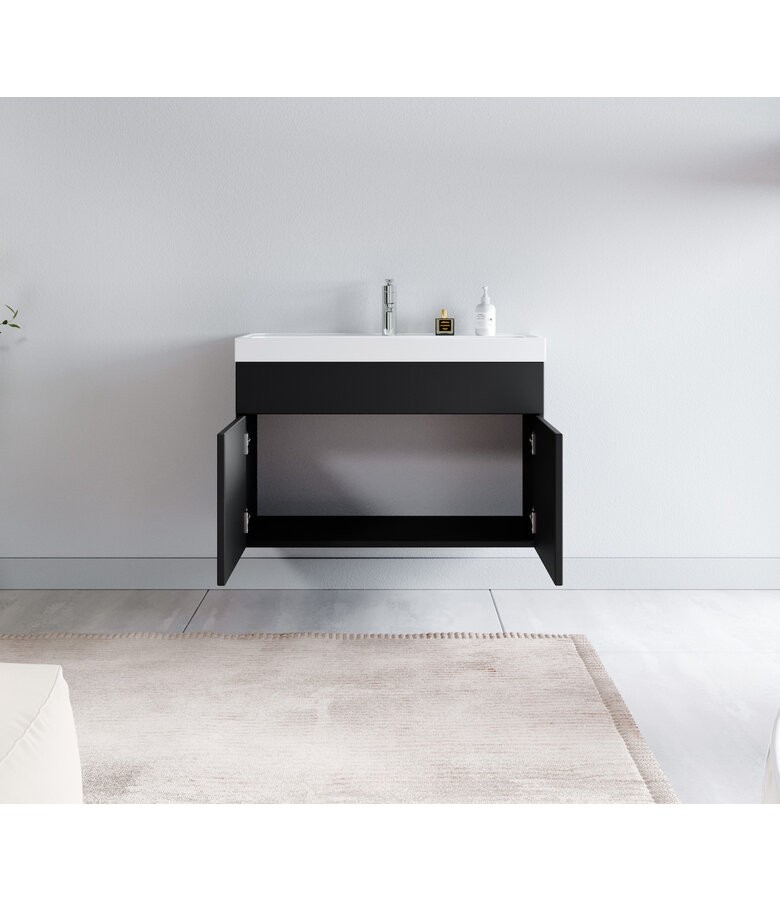 Badkamermeubel Paso 01 80cm - mat zwart