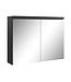 Spiegelkast Paso LED 80 x 20 x 60 cm - mat zwart